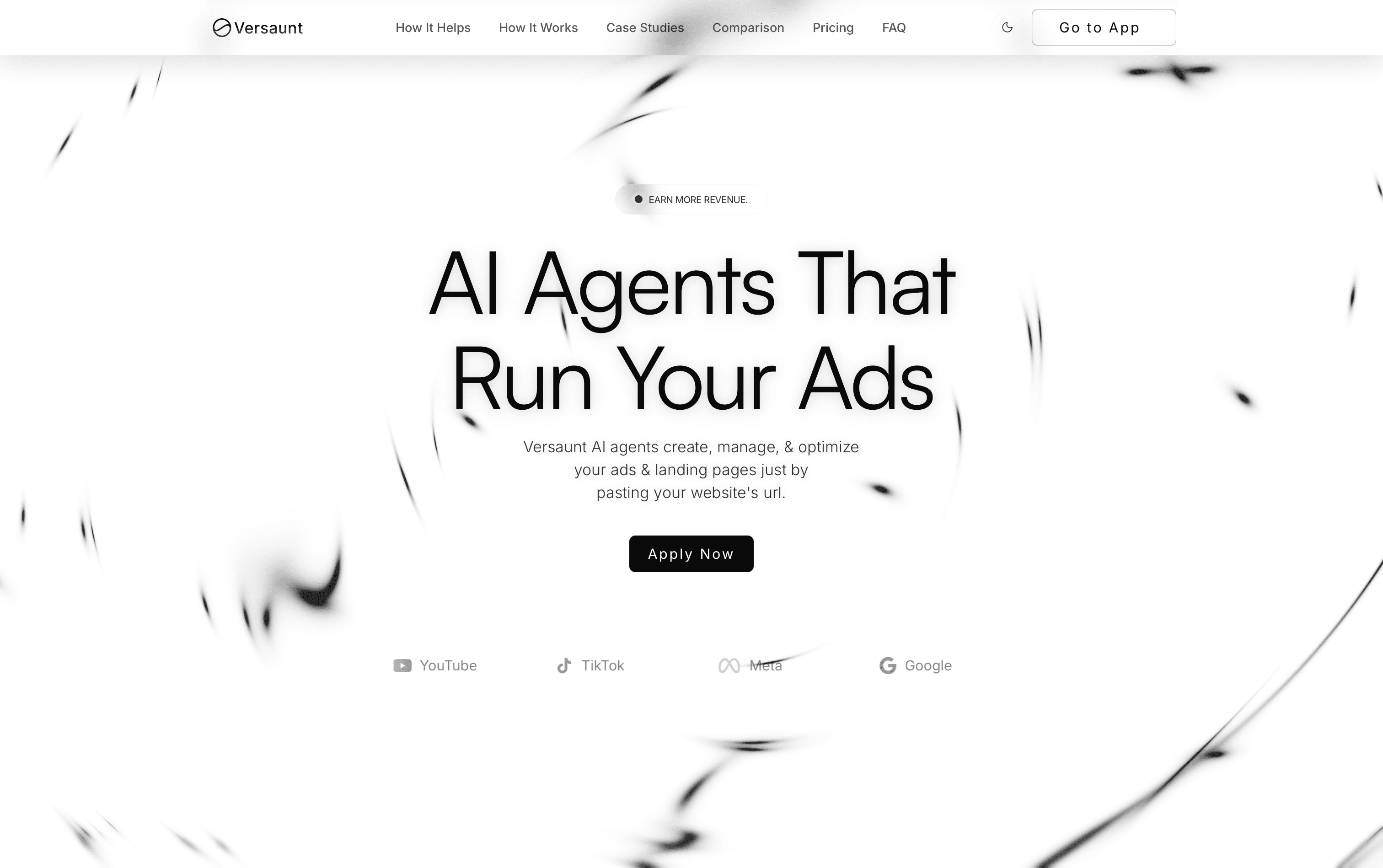 Light mode - Versaunt landing page